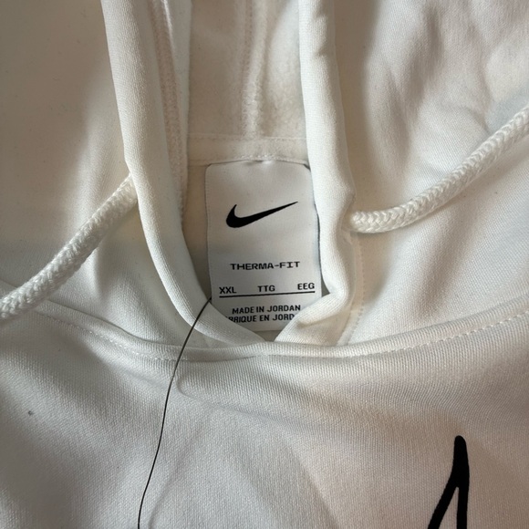 Nike Women's Therma Fit 2 X White Hoodie with black print NWT c59 - Picture 3 of 7